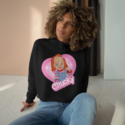 Chucky Barbie Graphic Crop Hoodie - Image 3