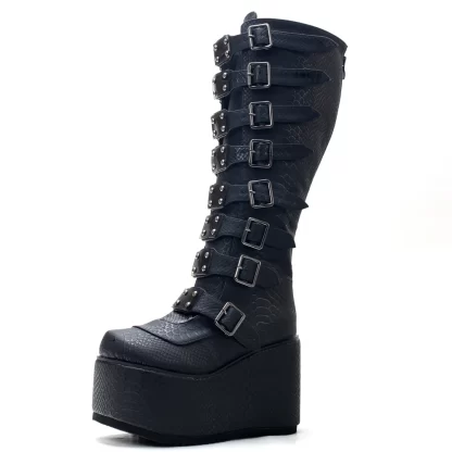 Serpentine Goth Knee Boots - Image 9