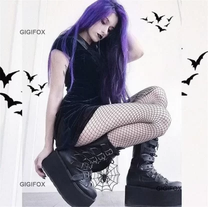 GIGIFOX Mid-Calf Goth Boots - Image 4