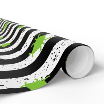 Green beetle Black StripedWrapping Papers - Image 3