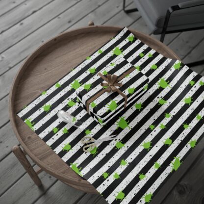 Green beetle Black StripedWrapping Papers - Image 8