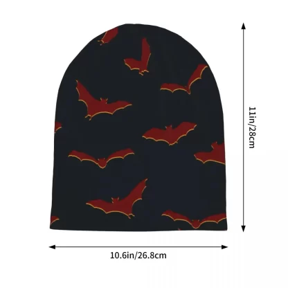 Red Bat Cap Goth Unisex Outdoor Skullies Beanies Hats Summer Warm Dual-use Bonnet Knitting Hats - Image 3