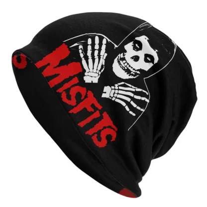 Custom Punk Rock Band Misfits Skullies Beanies Caps Unisex Winter Warm Knit Hat Men Women Street Bonnet Hats Outdoor Ski Cap - Image 22