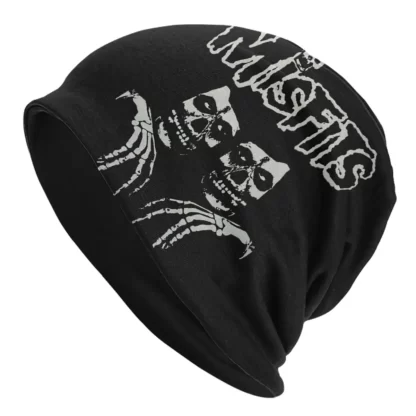 Custom Punk Rock Band Misfits Skullies Beanies Caps Unisex Winter Warm Knit Hat Men Women Street Bonnet Hats Outdoor Ski Cap - Image 15