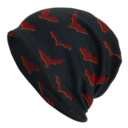 Red Bat Cap Goth Unisex Outdoor Skullies Beanies Hats Summer Warm Dual-use Bonnet Knitting Hats