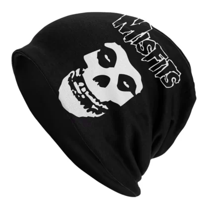 Custom Punk Rock Band Misfits Skullies Beanies Caps Unisex Winter Warm Knit Hat Men Women Street Bonnet Hats Outdoor Ski Cap - Image 24