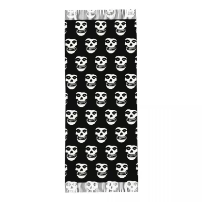 Misfits-Logo Scarf for Women Fall Winter Shawl Wrap Long Scarves with Tassel Ladies - Image 3