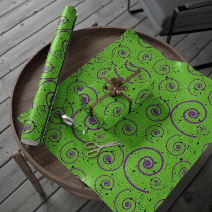 Holiday Goth Green Wrapping Papers - Image 2